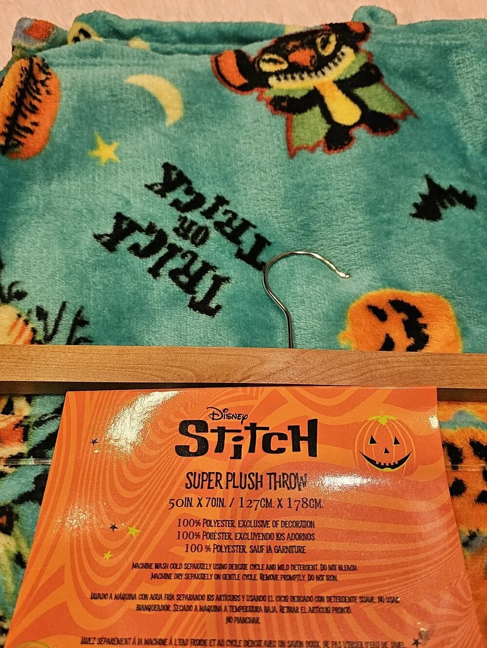 Stitch Halloween Blanket Trick or Treat Boo Throw Haunted Pumpkins Mummy Cats